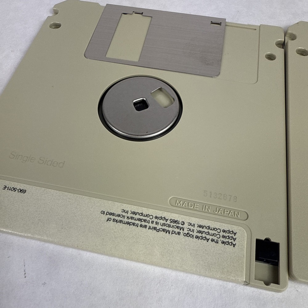 Vintage Apple Macintosh MacWrite And MacPaint Floppy Disks - 1985 - Untested