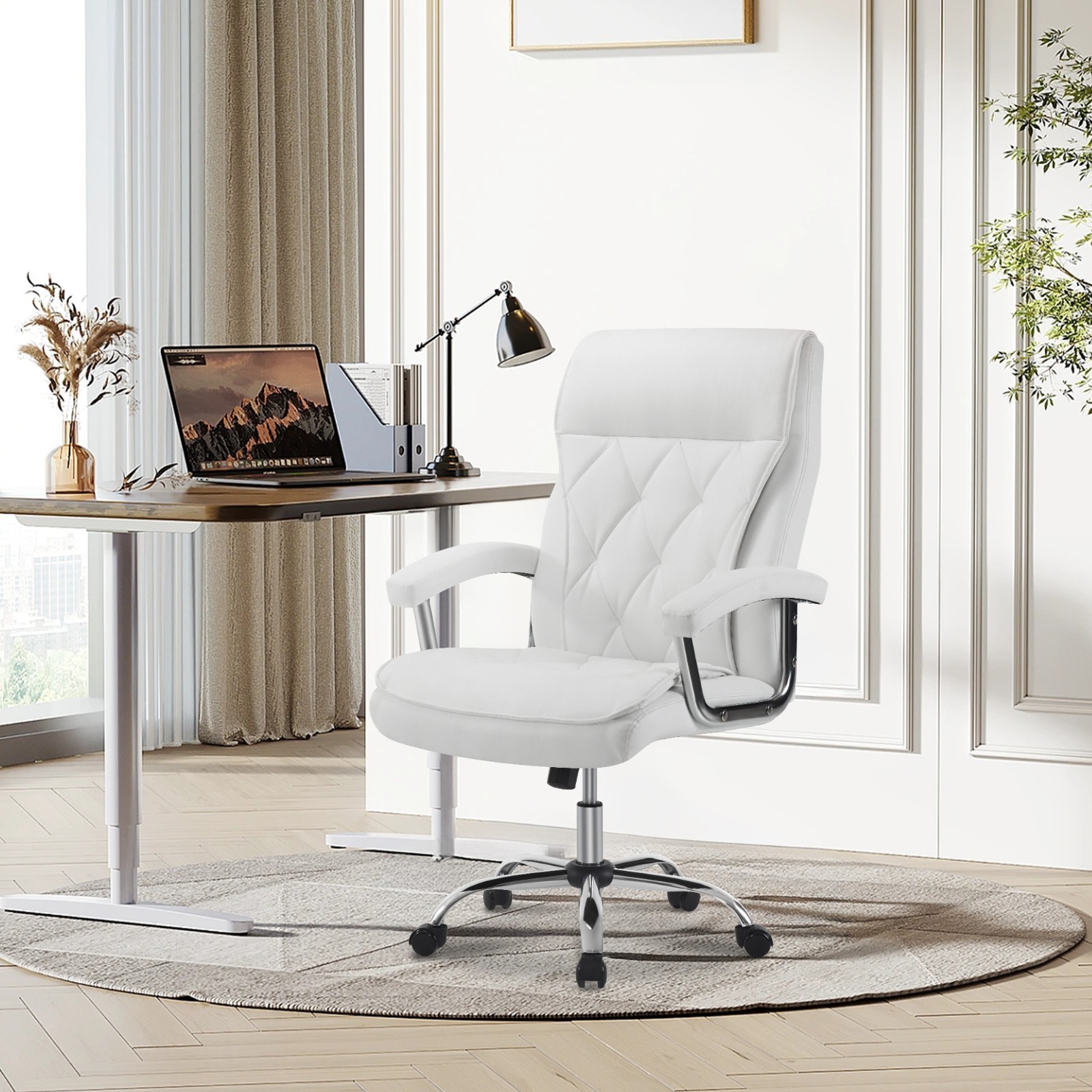 Adjustable Home Office Chairs,Salon Nail Chair for Nail Tech with Thick Backrest