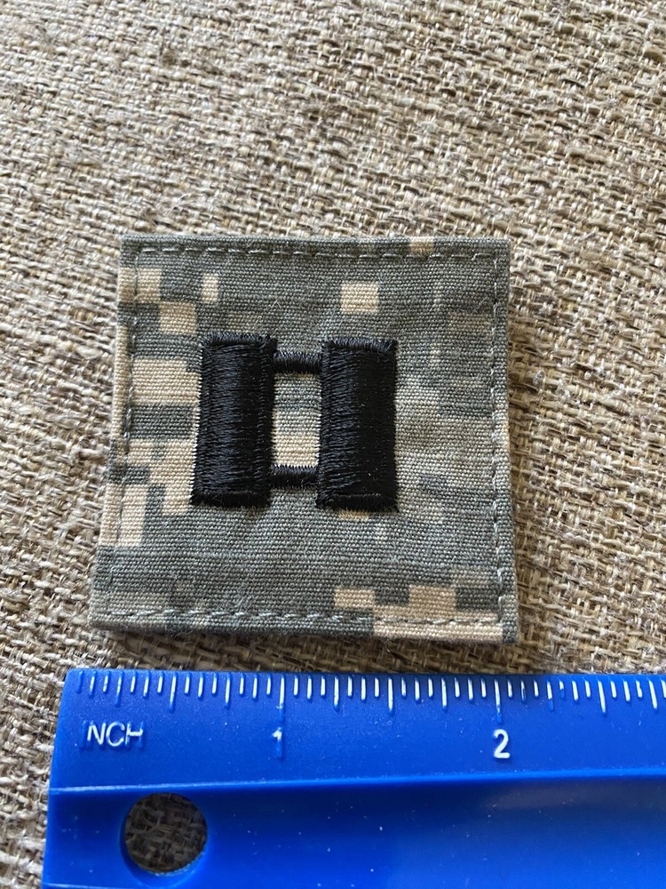US Army Captain CPT O-3 Rank ACU Hook / Loop Pattern Military Patch INV6261