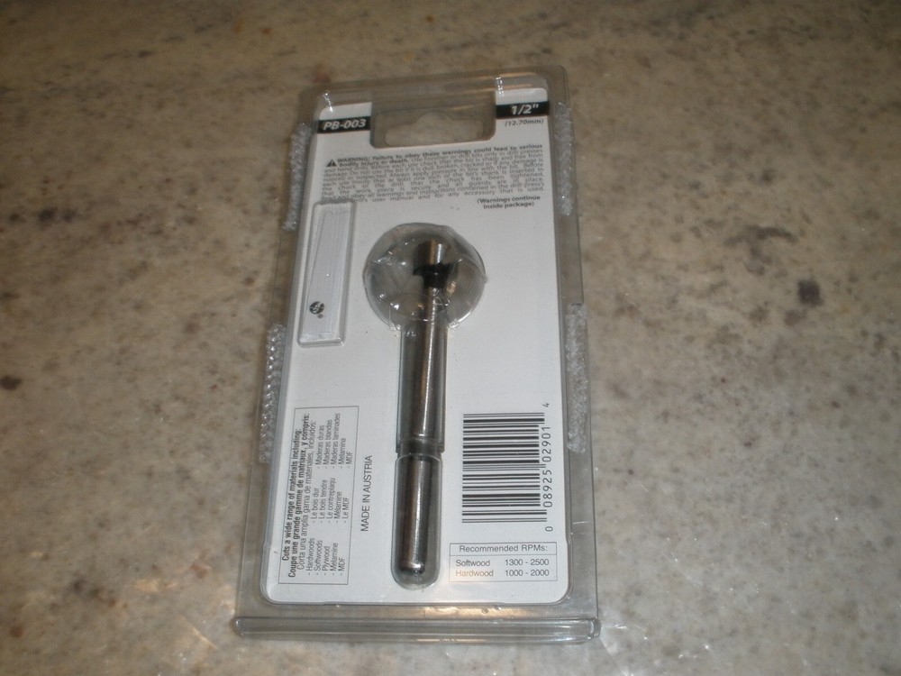 NEW FREUD PRECISION SHEAR PB-003 1/2"FORSTNER BIT (T80)