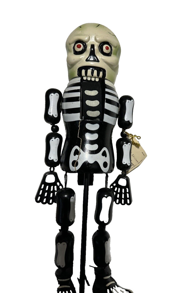 Nutcracker Skeleton Tombstone 2010 14" Dangle Legs Arms LTD Target Halloween RIP