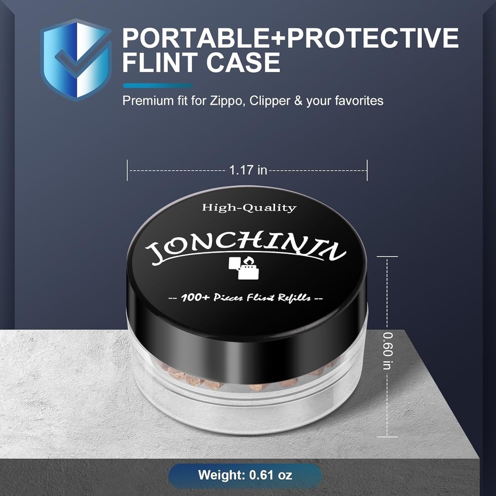 Lighter Flints 100 Pcs, Premium Flint Replacement Refills, Multi-Brand Compatibl