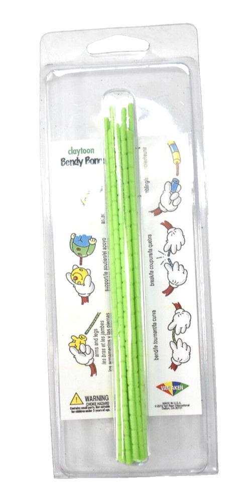 Claytoon Bendy Bones 18602 Green Tools Snap Off Tools Plastic For Joining