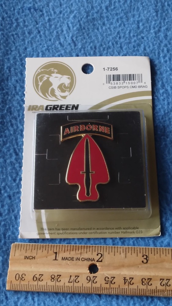 LARGE - 2 INCH - CSIB U.S.ARMY SPECIAL OPERATIONS COMMAND FT. BRAGG PIN - NEW