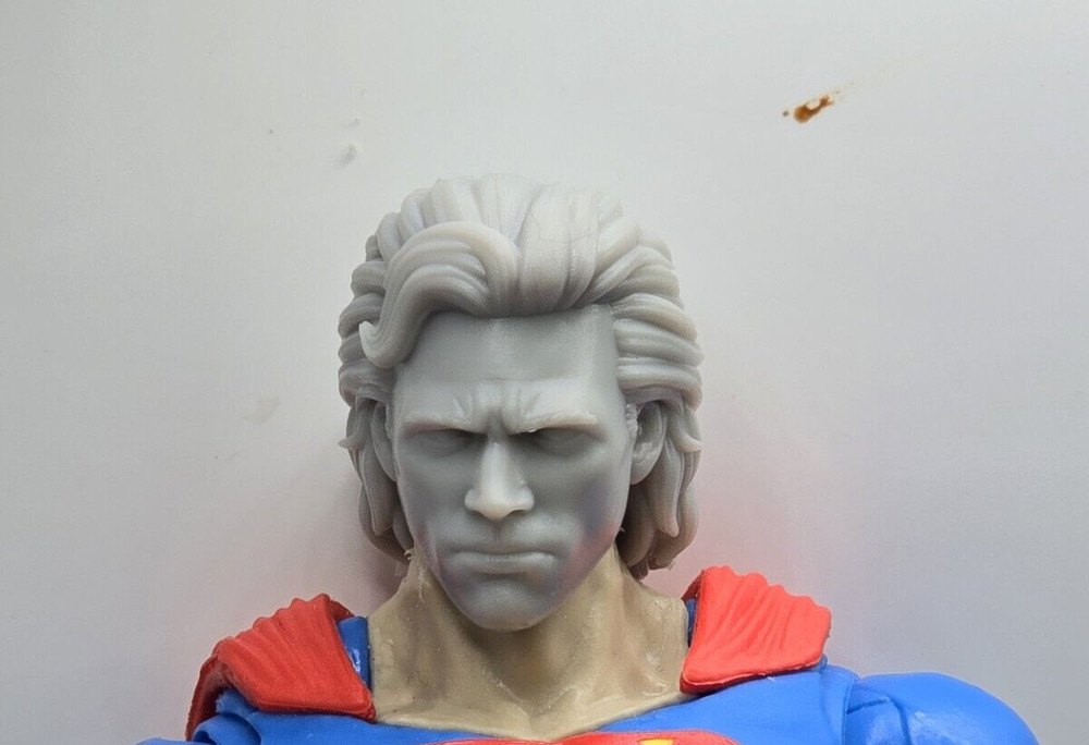 3d Print SUPER HERO MAN 4 NUCLEAR MAN Head  1:10 7" SELECT DC MULTIVERSE SCALE