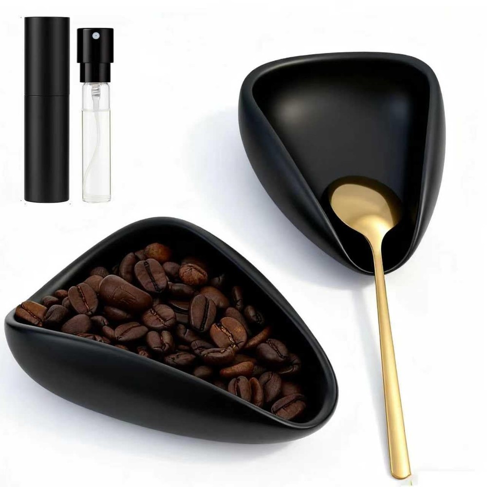 Ceramic Coffee Bean Dosing Cup + Sprayer Gift Set, Spoon Rest, Mini Coffee Sp...