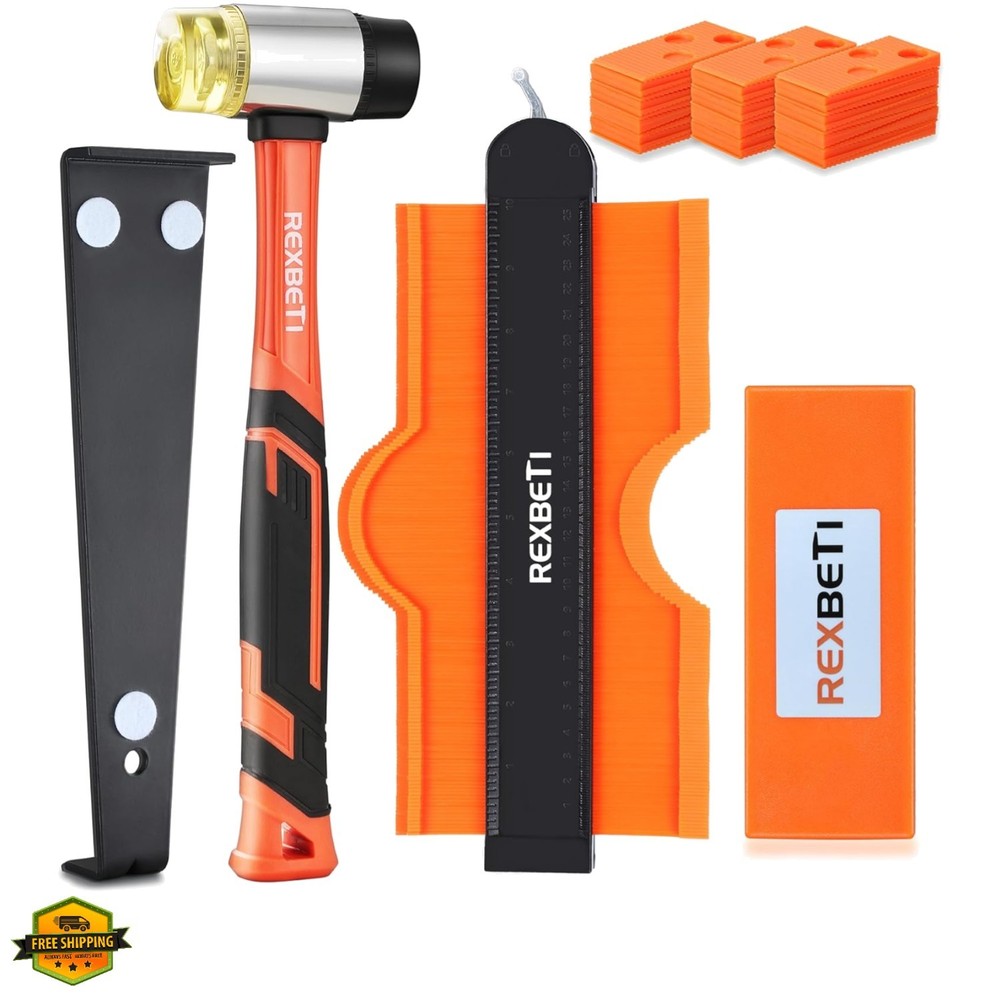 44-Piece Upgraded Laminate Wood Flooring Installation Kit with Solid Tapping ...