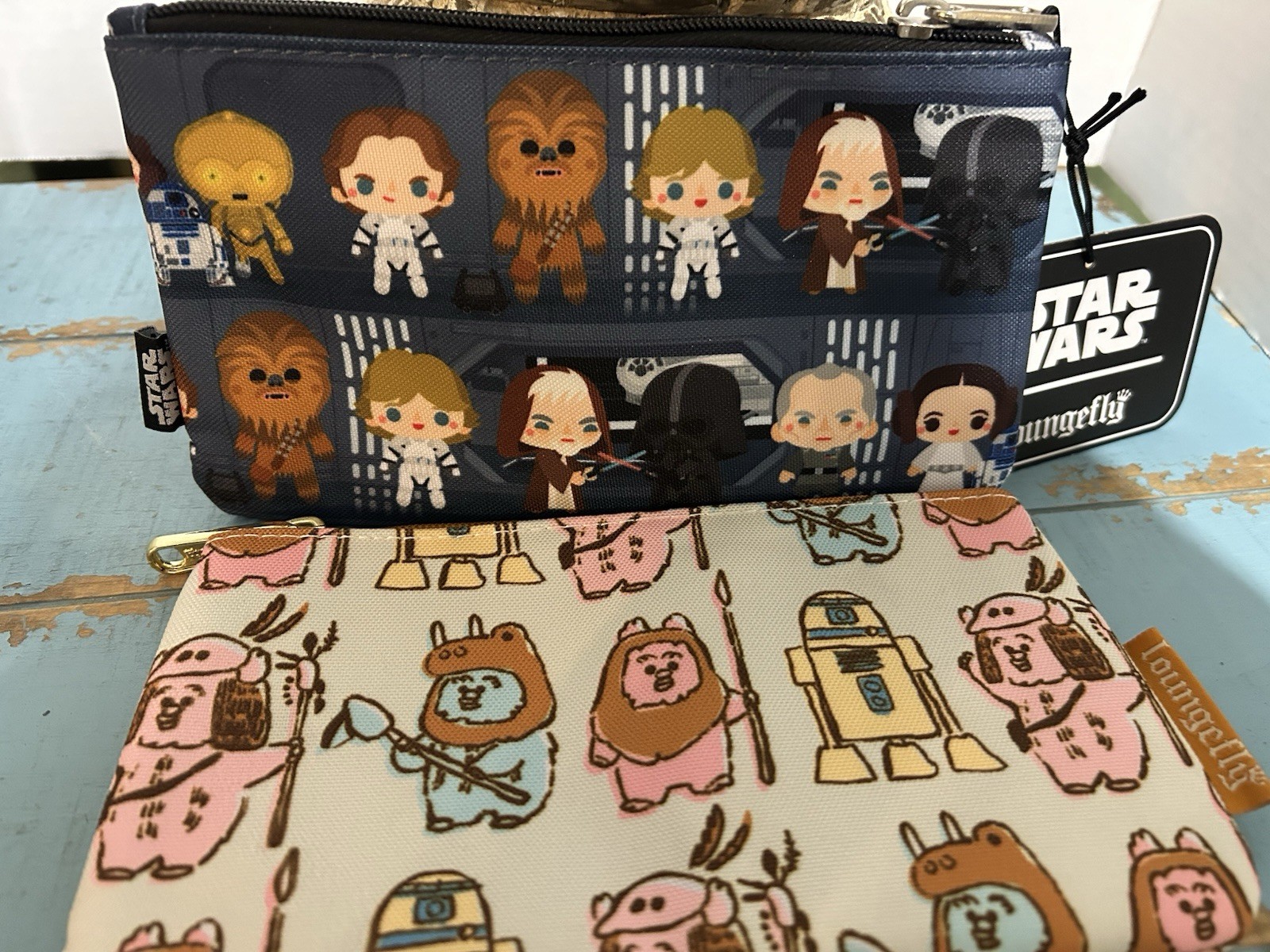 Two - Loungefly Star Wars Chibi Characters Battle Station Coin Or Cosmetic Bags