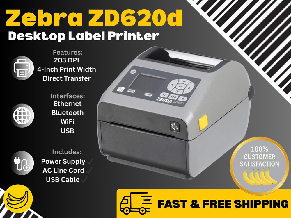 ✅Zebra ZD620 Desktop Thermal Label Printer, USB/LAN, Premium Version w/ LCD!🔥⭐