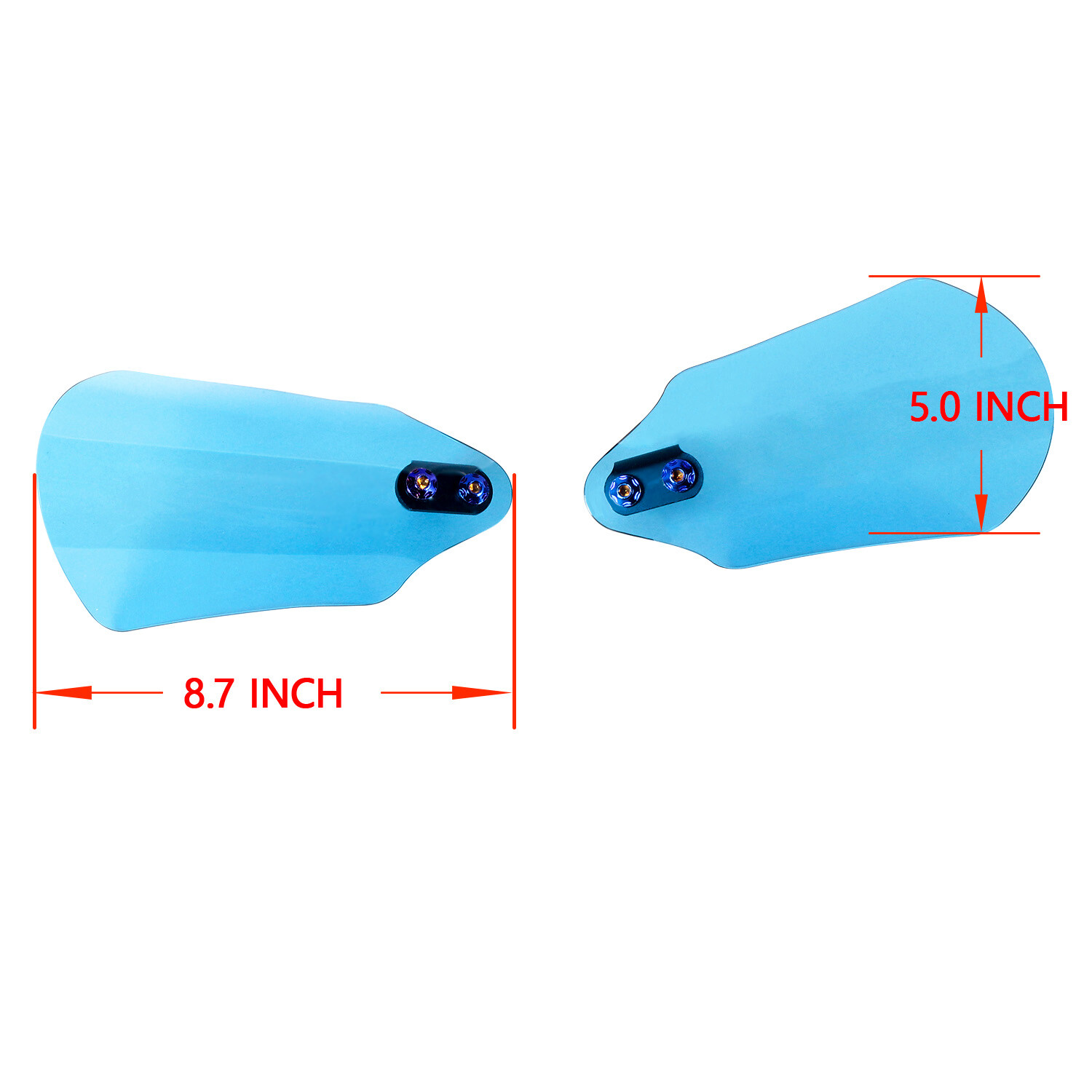 Blue PMMA Acrylic Hand Grip Protector Windshield Fit Harley Touring FLHX FLHTKSE