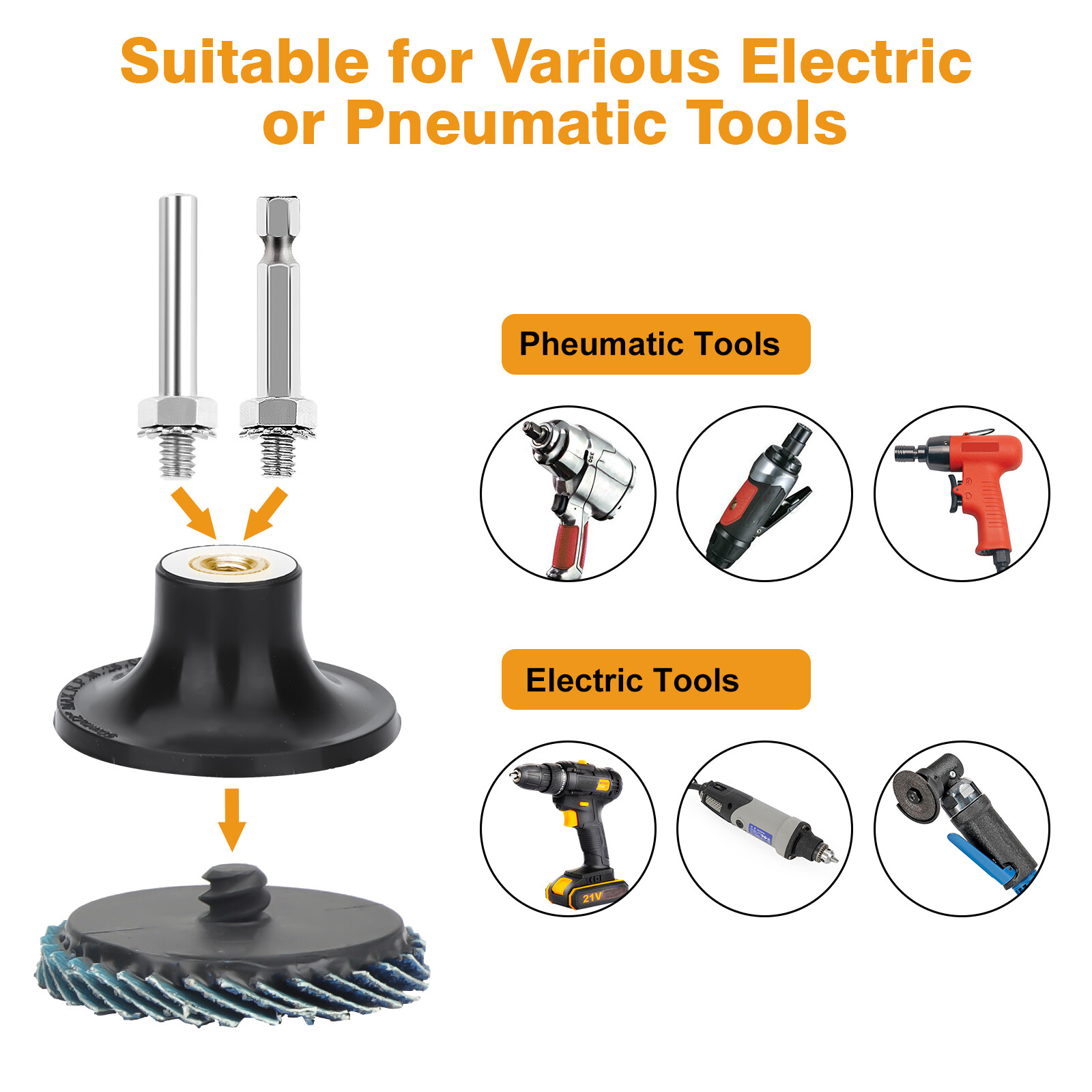20pcs 2inch Flat Flap Disc Roll Lock Sanding Grinding Wheels 40 60 80 120 Grit