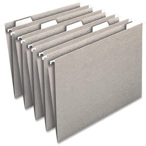 Colored Hanging File Folder with Tab, 1/5-Cut Adjustable Tab, Letter Size, Gr...