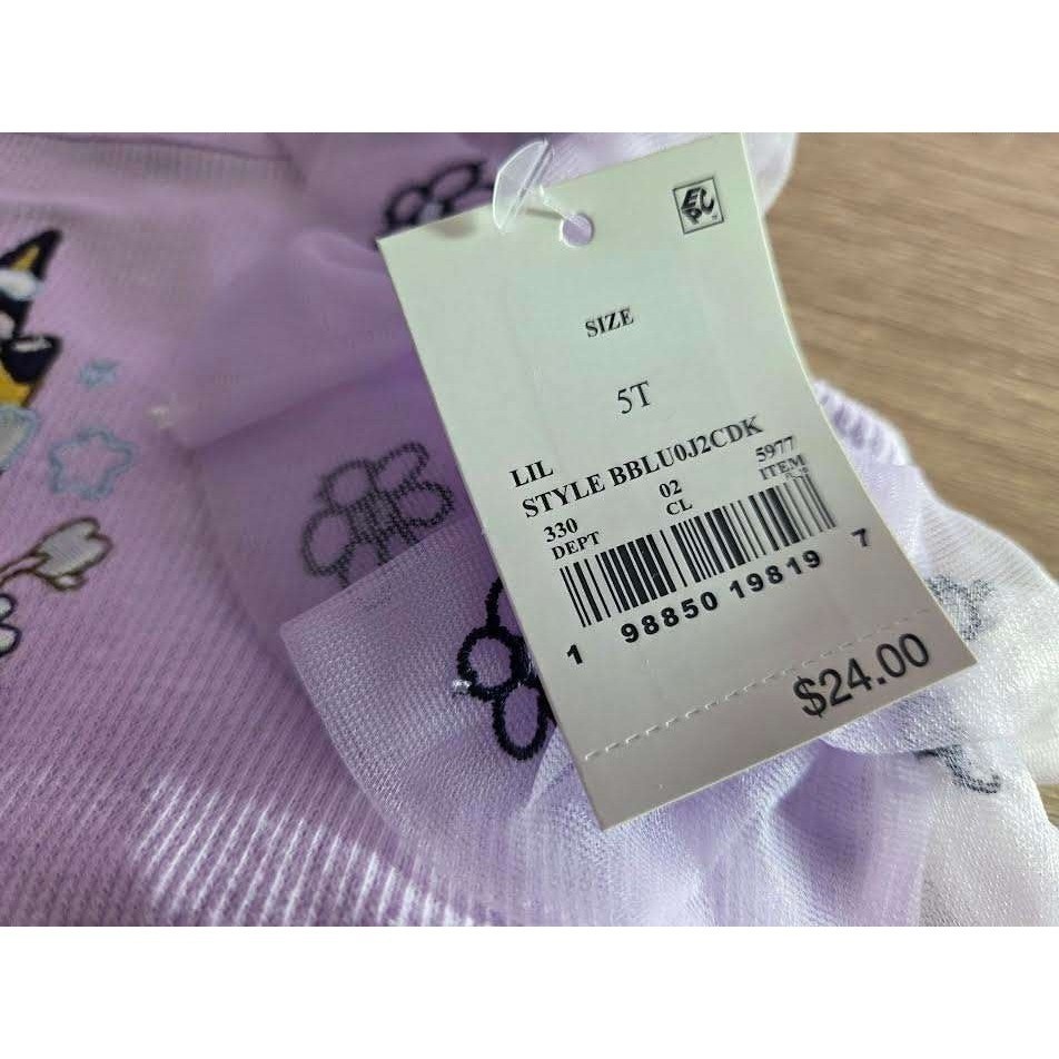 Bluey Lil Style BBLU0J2CDK Lavender Tulle Daisy Dress Girls 5T NWT