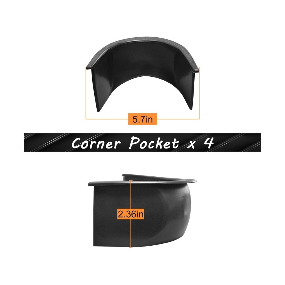 Pool Table Pocket Liners 6 Pc Billiards Liners Replacements 4 Corner 2 Side P...