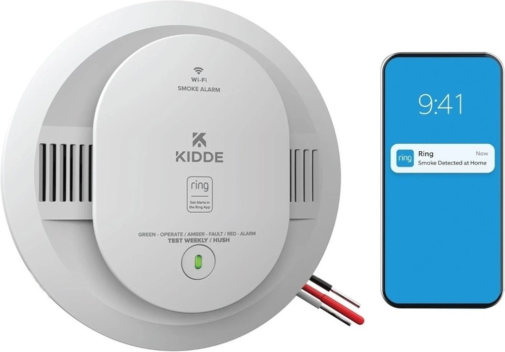 KIDDE Ring-Enabled Smart Smoke Detector, Wired, RGSAR-RW *NEW*