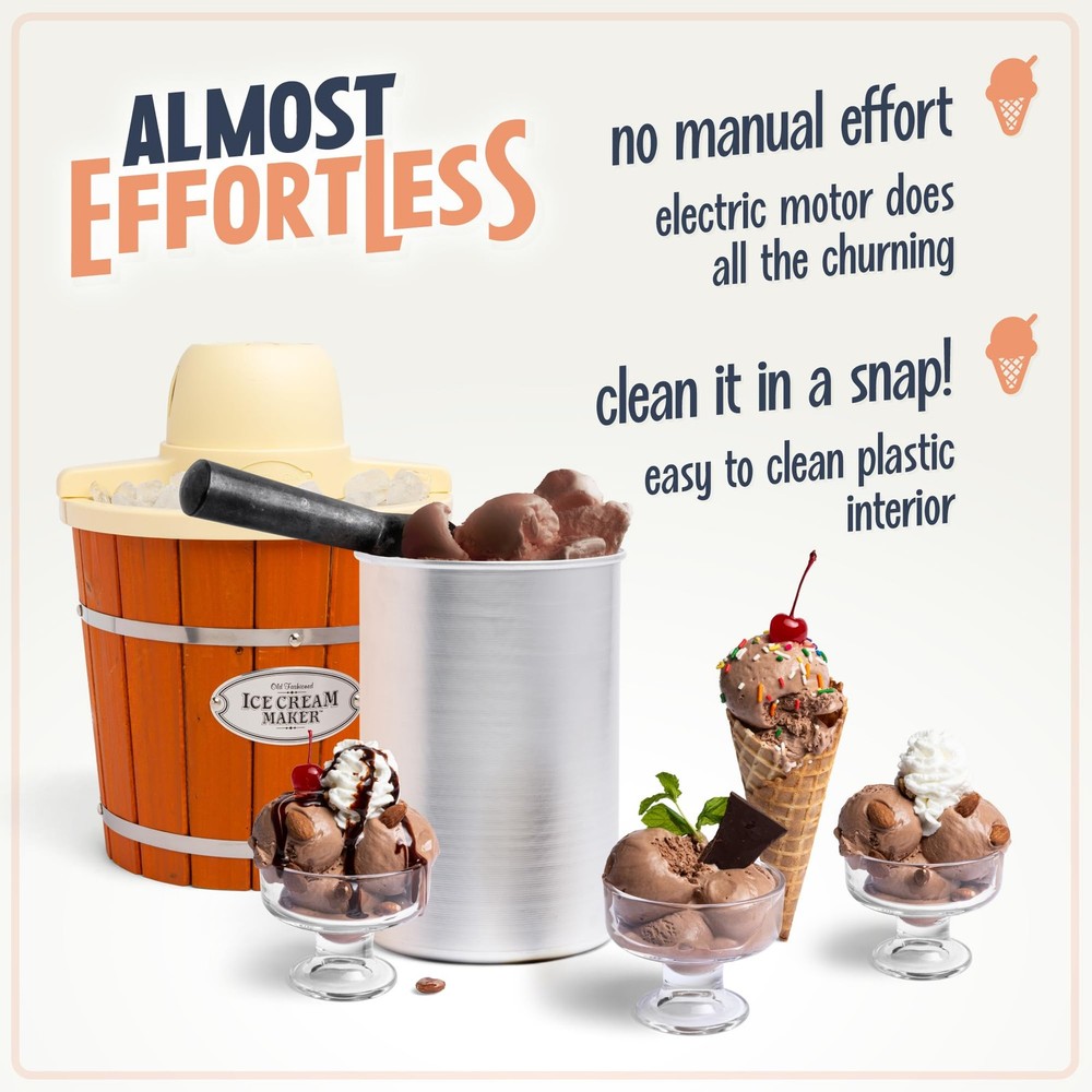 Nostalgia Electric Ice Cream Maker - Old Fashioned Soft Serve Machine