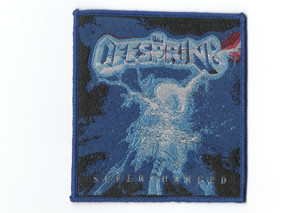 THE OFFSPRING,SUPERCHARGED,  SEW ON BLUE BORDER WOVEN PATCH