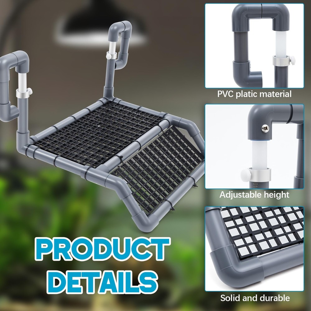 Adjustable Extra Large Turtle Basking Platform, Wider Hanging Dock, Basking A...