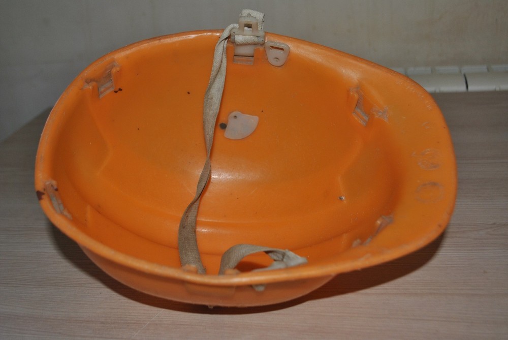 Vintage Soviet construction helmet