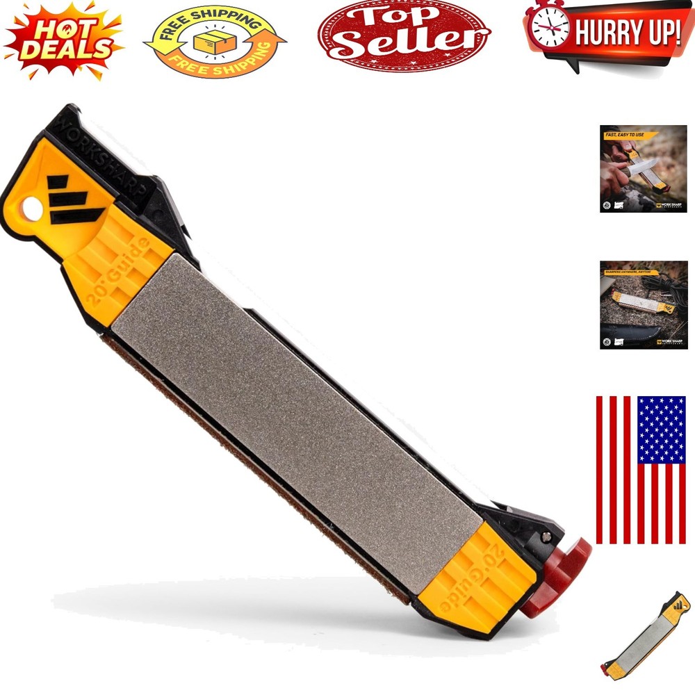 Guided Field Knife Sharpener - Compact Travel Tool with Diamond & Ceramic Finish