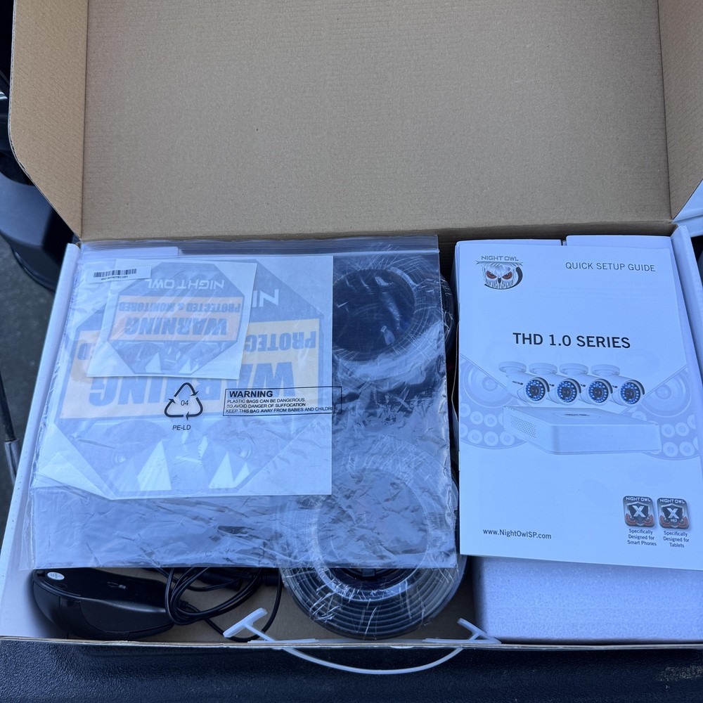 Night Owl THD 1.0 Wired HD Security Camera Bundle 4 Cams Cables NO DVR