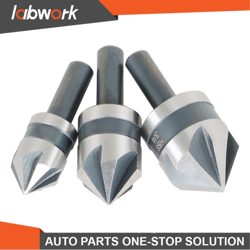Labwork 5 Pack High-Speed Steel For Metals Wood Countersink Drill Bit Set