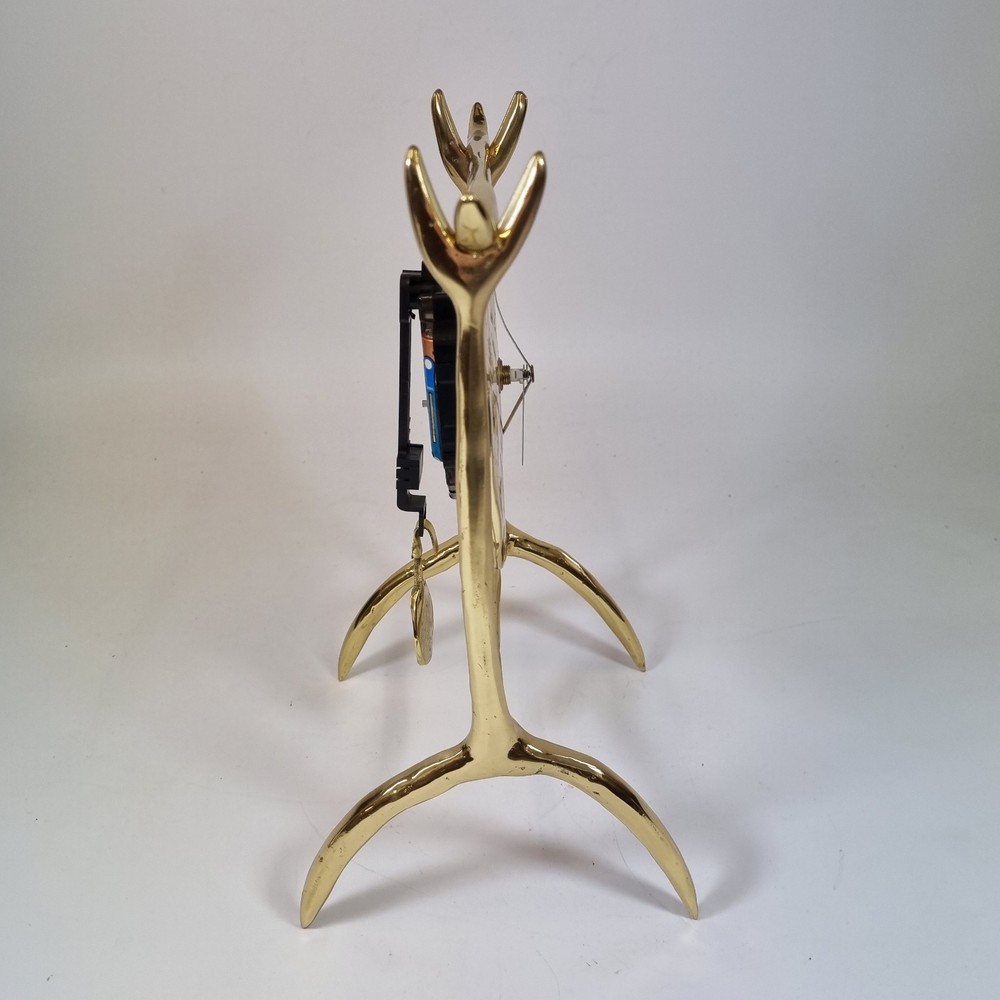 David Marshall Signed Brass Clock 20th Century 30cm High