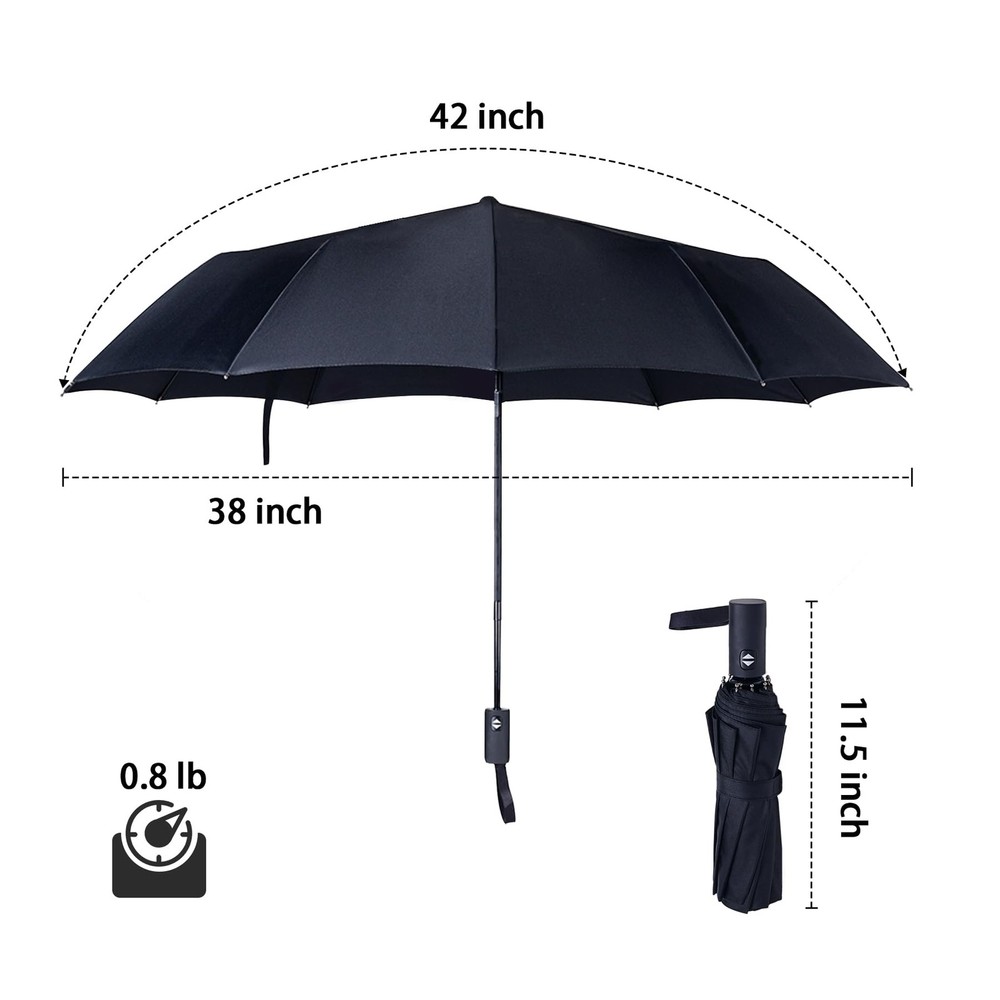Travel Essentials Umbrella Windproof Compact Collapsible Light Strong Automatic