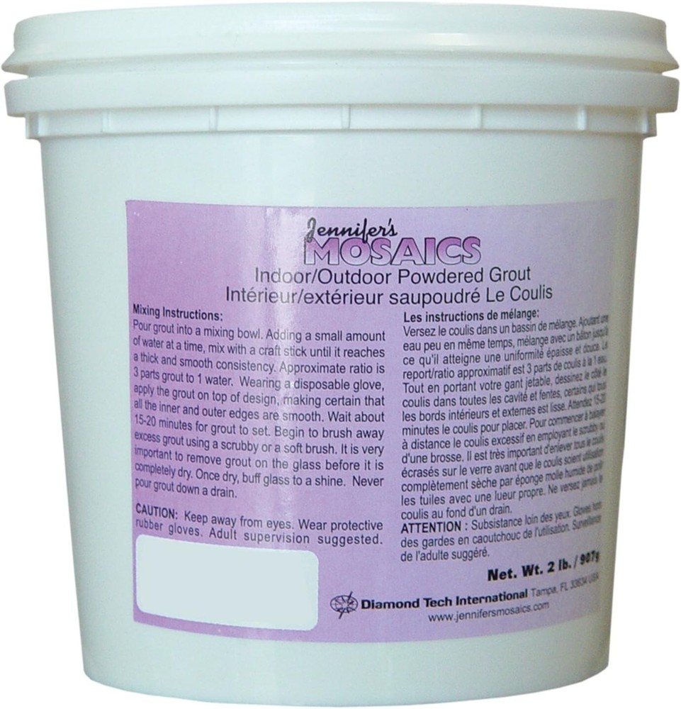 2 LB White Powdered Grout - Superior Strength & Workability for Tile Projects