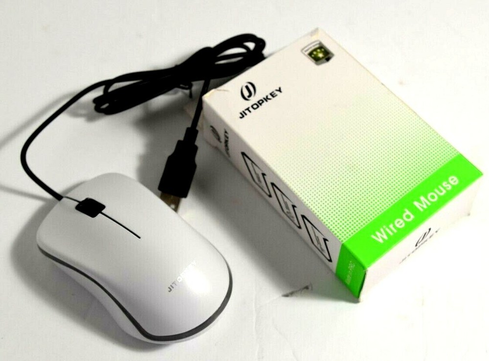 JITOPKEY Wired Computer Mouse High Quality Switch White Rainbow Lights New