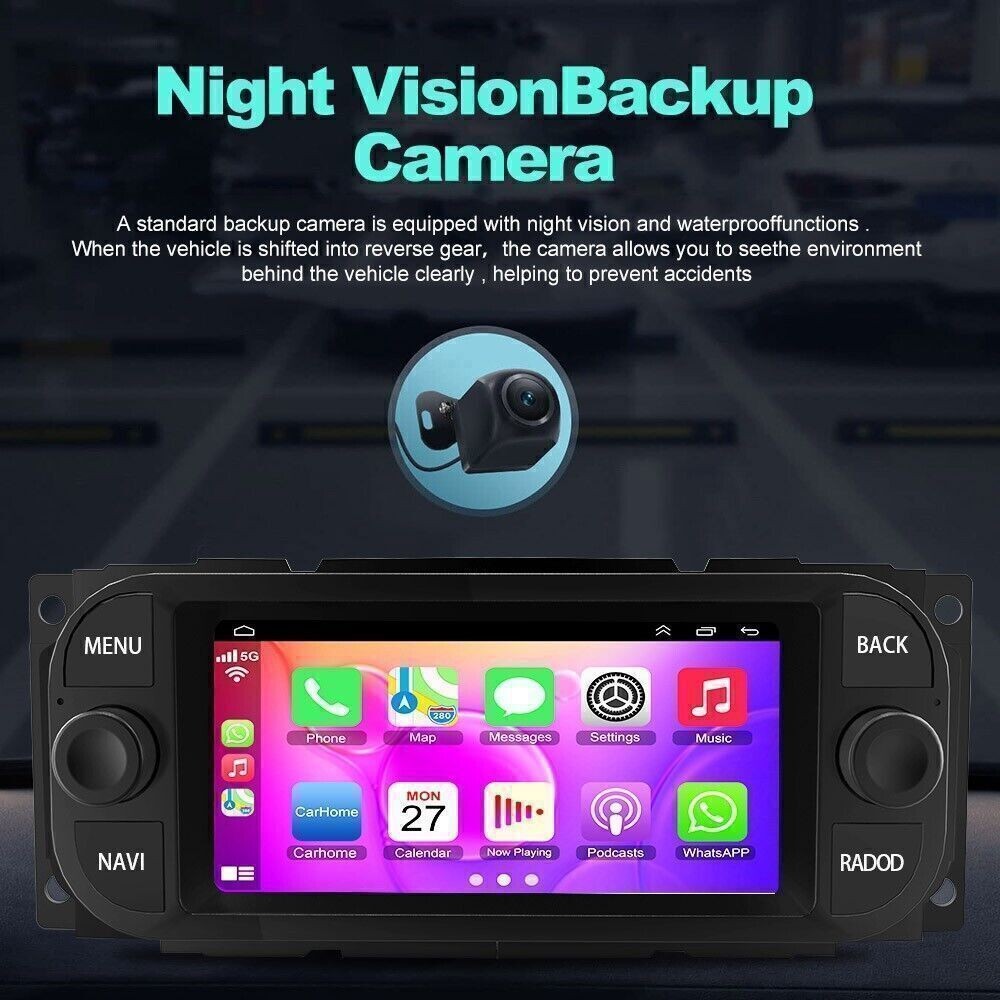 For 2002-2005 Dodge Ram Apple CarPlay Car Radio 8-Core 64GB Android 15 GPS WIFI