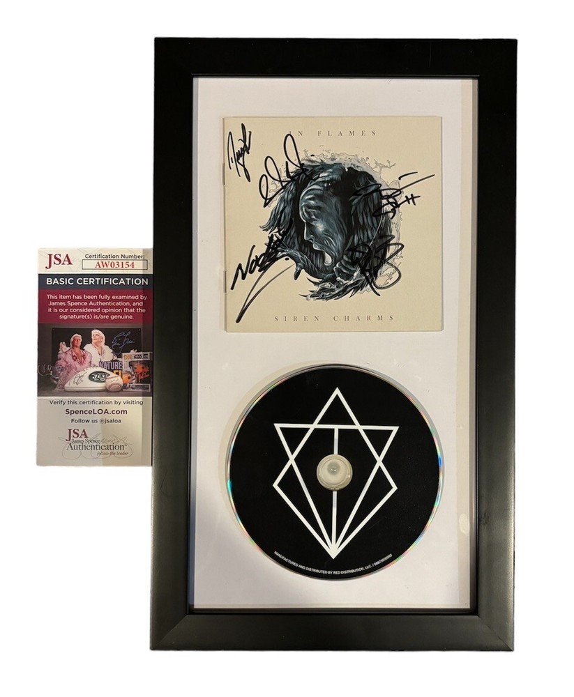 IN FLAMES SIREN CHARMS SIGNED CD JSA autograph DIsplay Framed