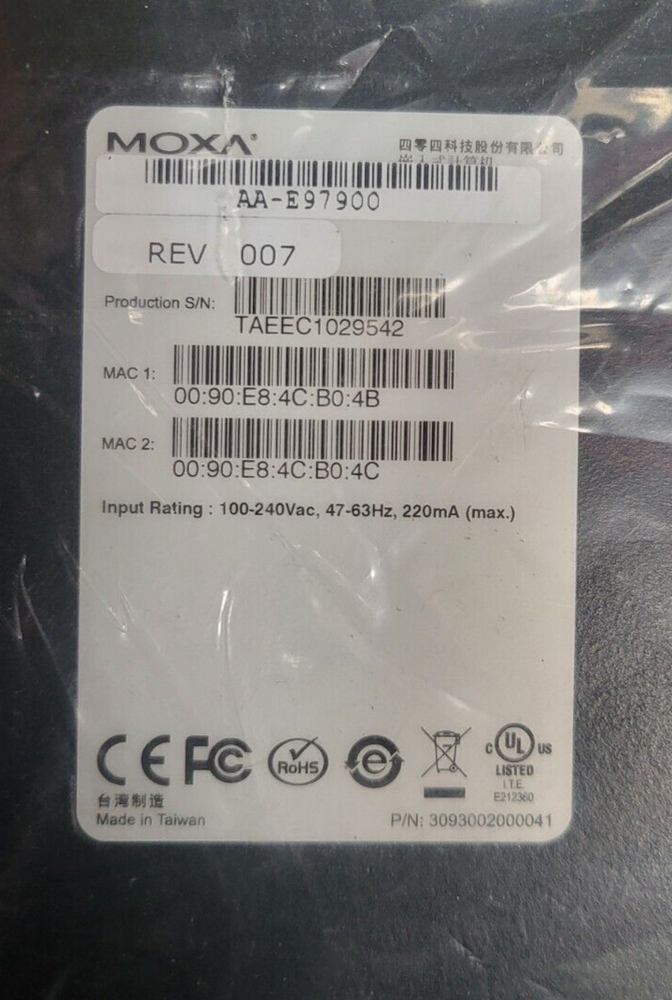 MOXA DA-660-16 AA-E97900 REV 007 DATA ACQUISITION COMPUTER (R4S9.5)