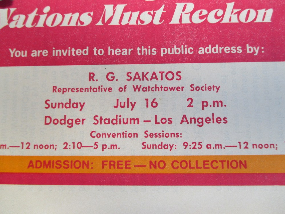 A WATCHTOWER ASSEMBLY HANDBILL 1978