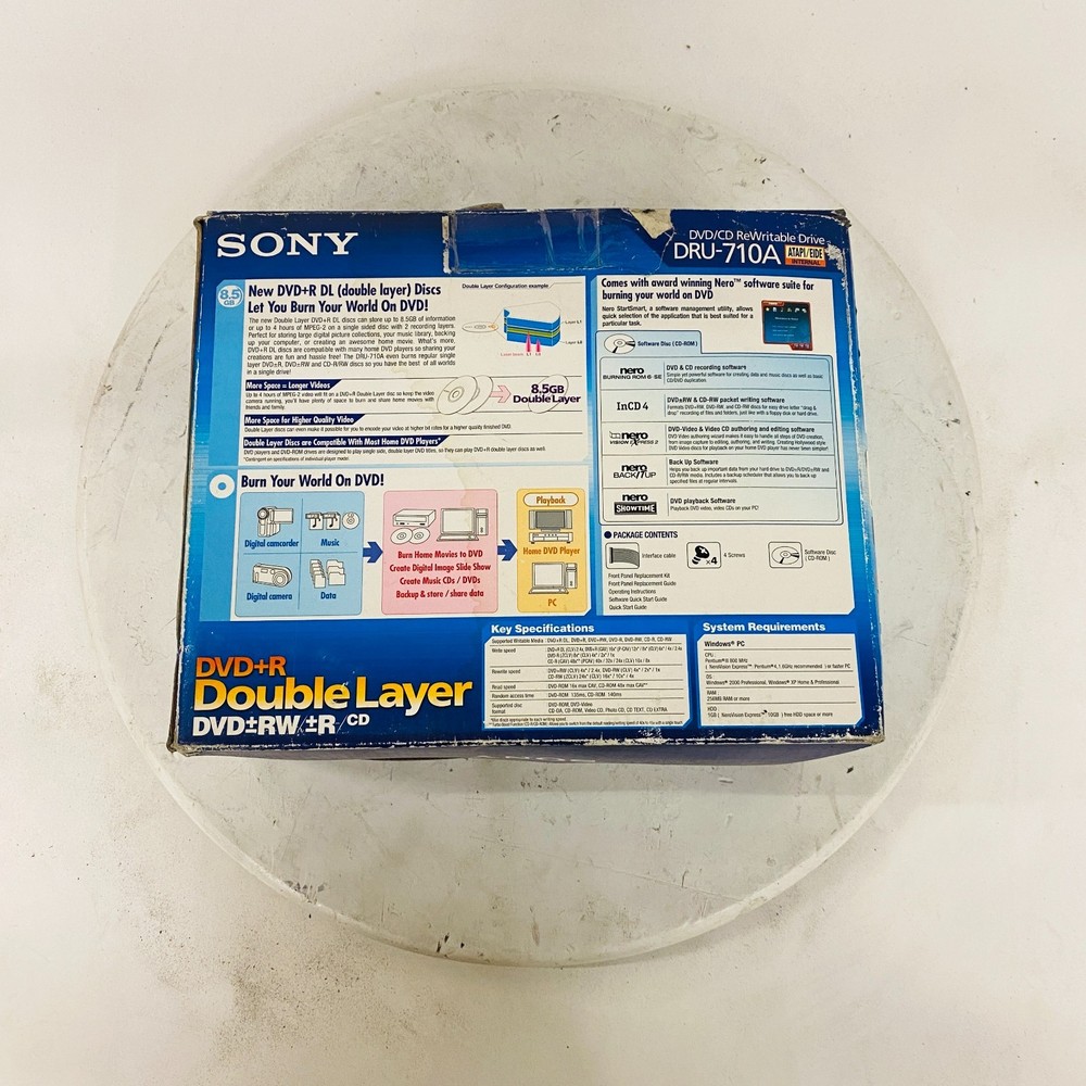 Sony DRU-710A Internal DVD/CD-RW Double Layer IDE ATAPI Drive Black Bezel - New
