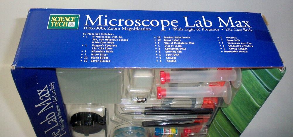 Science Tech Microscope Lab Max with Light and Projector, Kids Activity, New!