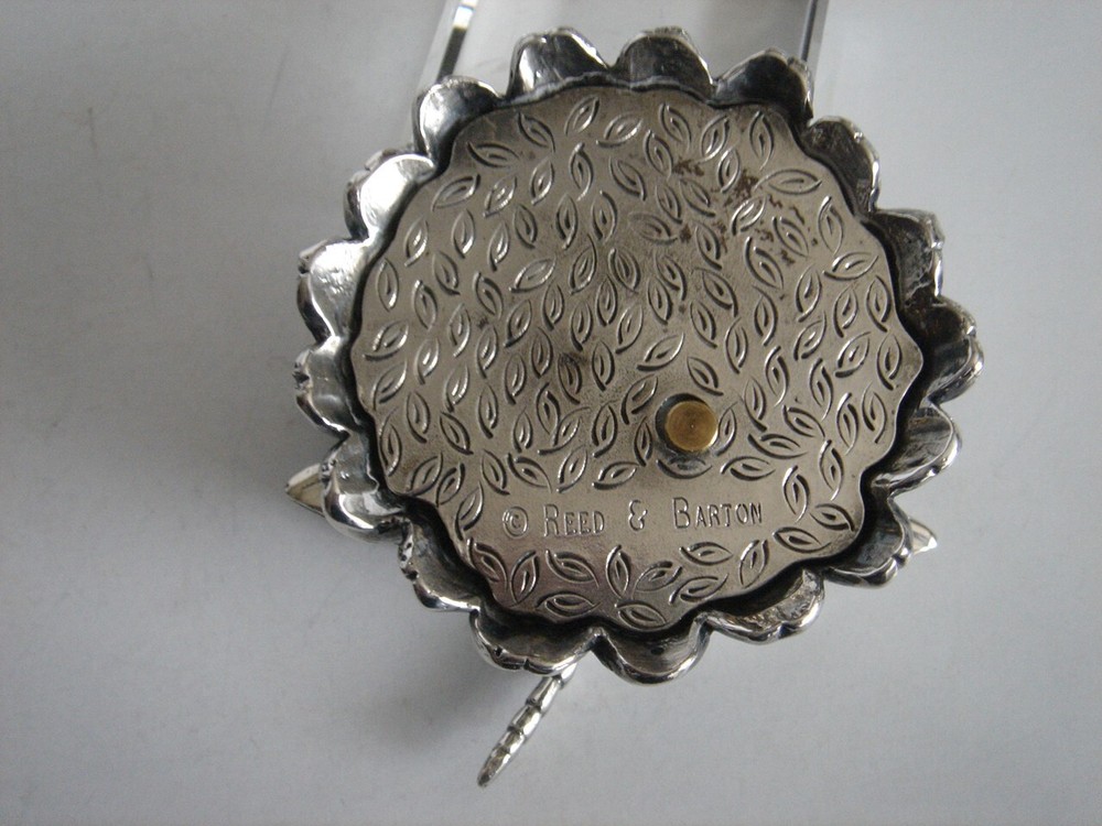 Reed & Barton Silver Plated Dragonfly w/Lady Bug Music Box Non-Working Order