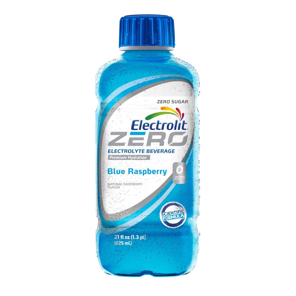 Electrolit Zero, Electrolyte Beverage, Blue Raspberry, 21 Fl Oz bottle Pack o...
