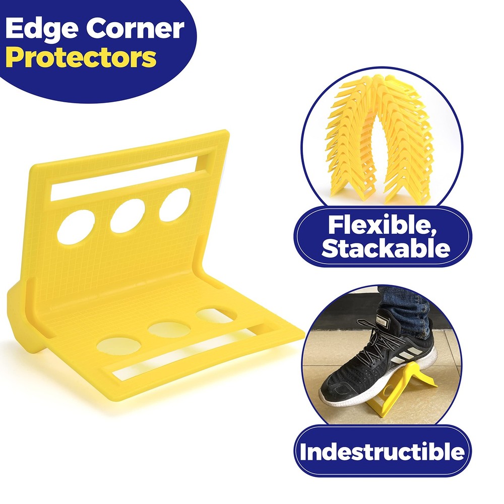 24 Pack Edge Corner Protector With Carrying Case for Flatbed Cargo Yellow