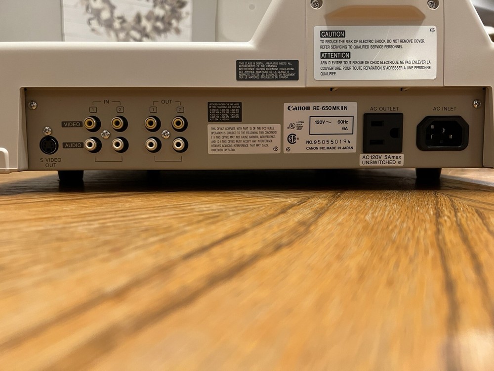 CANON RE-650 MKII VIDEO VISUALIZER DOCUMENT PROJECTOR