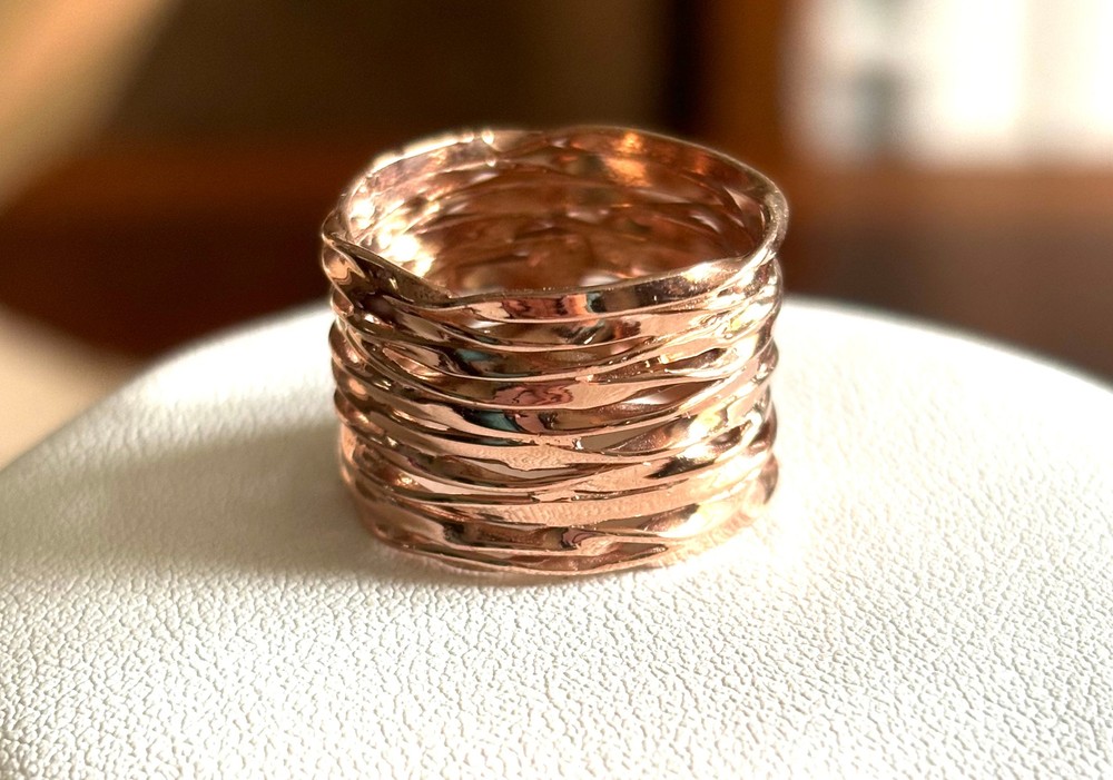 14 Karat Rose Gold Wide Textured Ring