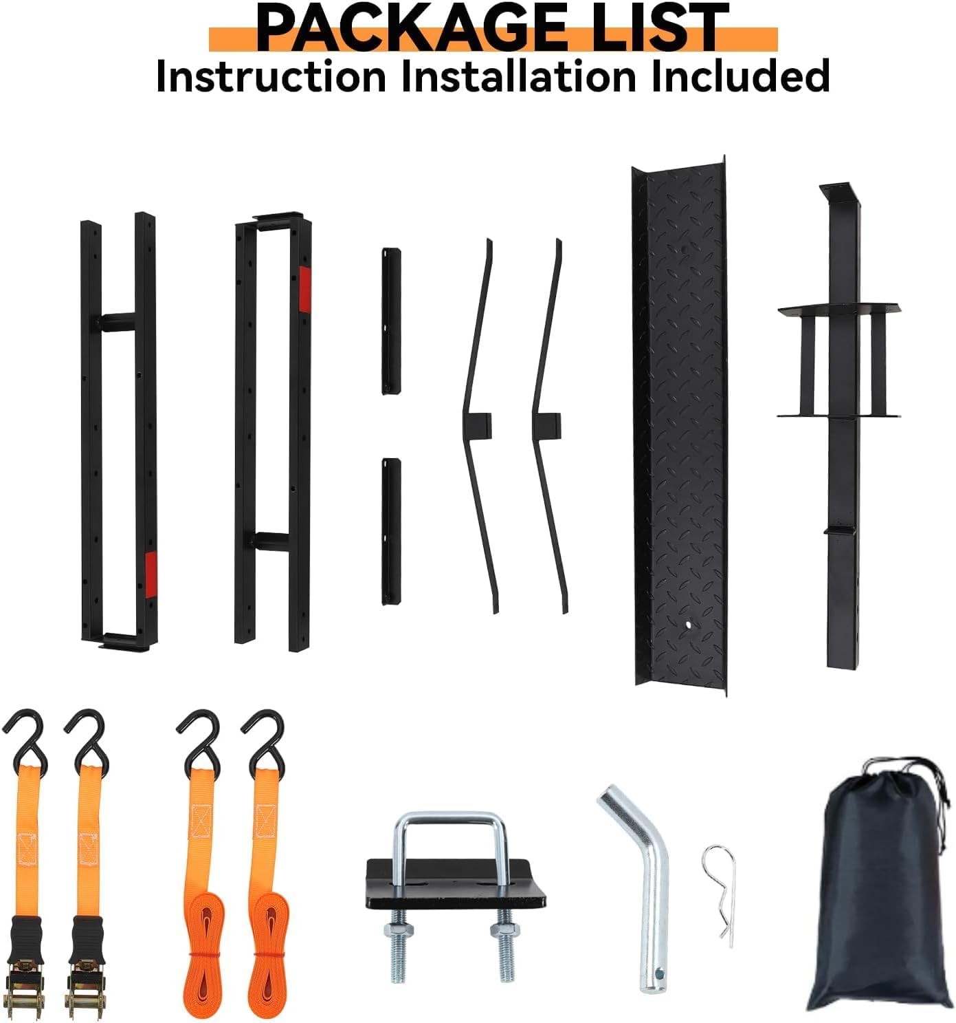 600lbs Heavy-Duty Motorcycle Hitch Carrier Fits 2" Receiver for Truck,Dirt Bikes