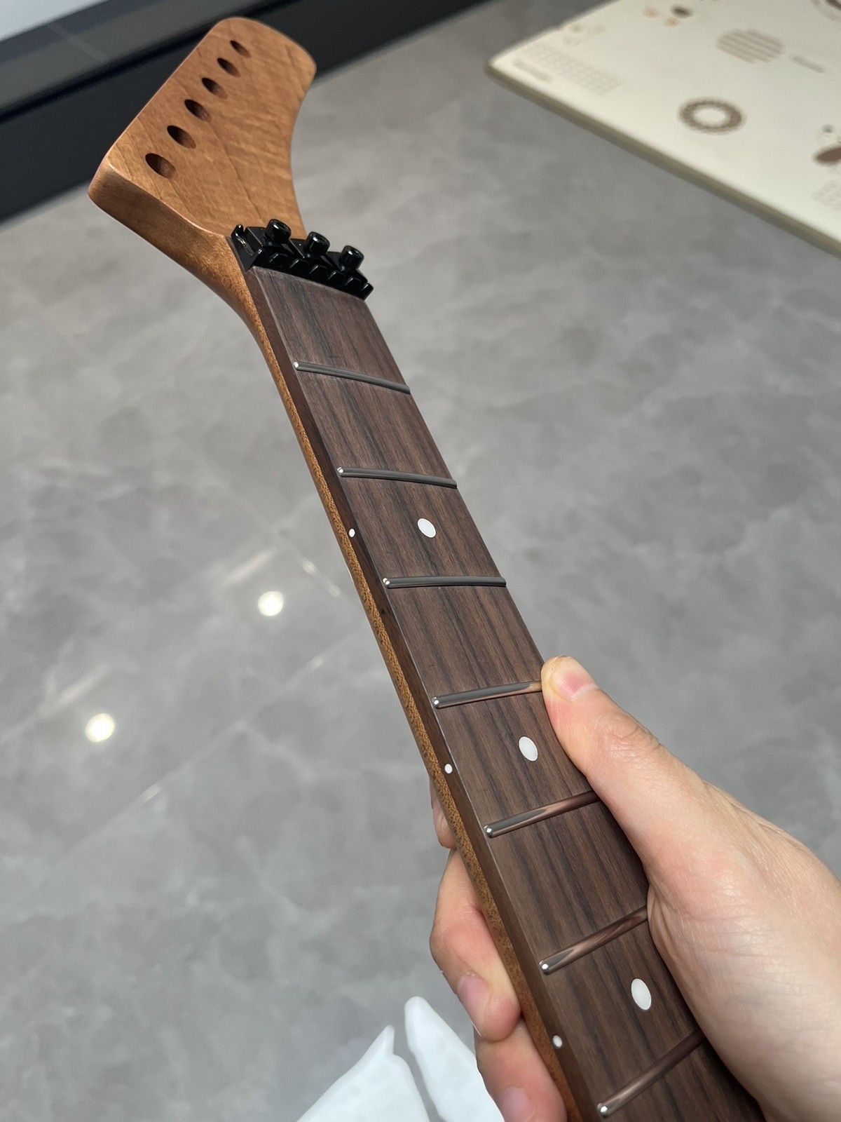 NEW Stainless Rosewood 22fret Floyd nut Roasted Flame Maple electric guitar neck