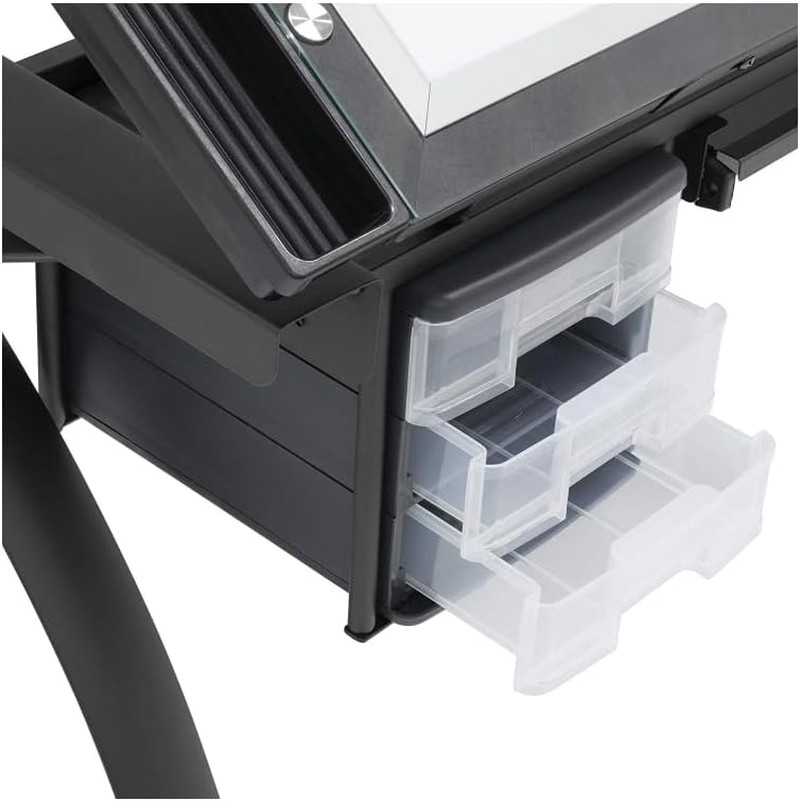 Adjustable Dimmable Light Tracing Table for Artists with Storage Solutions