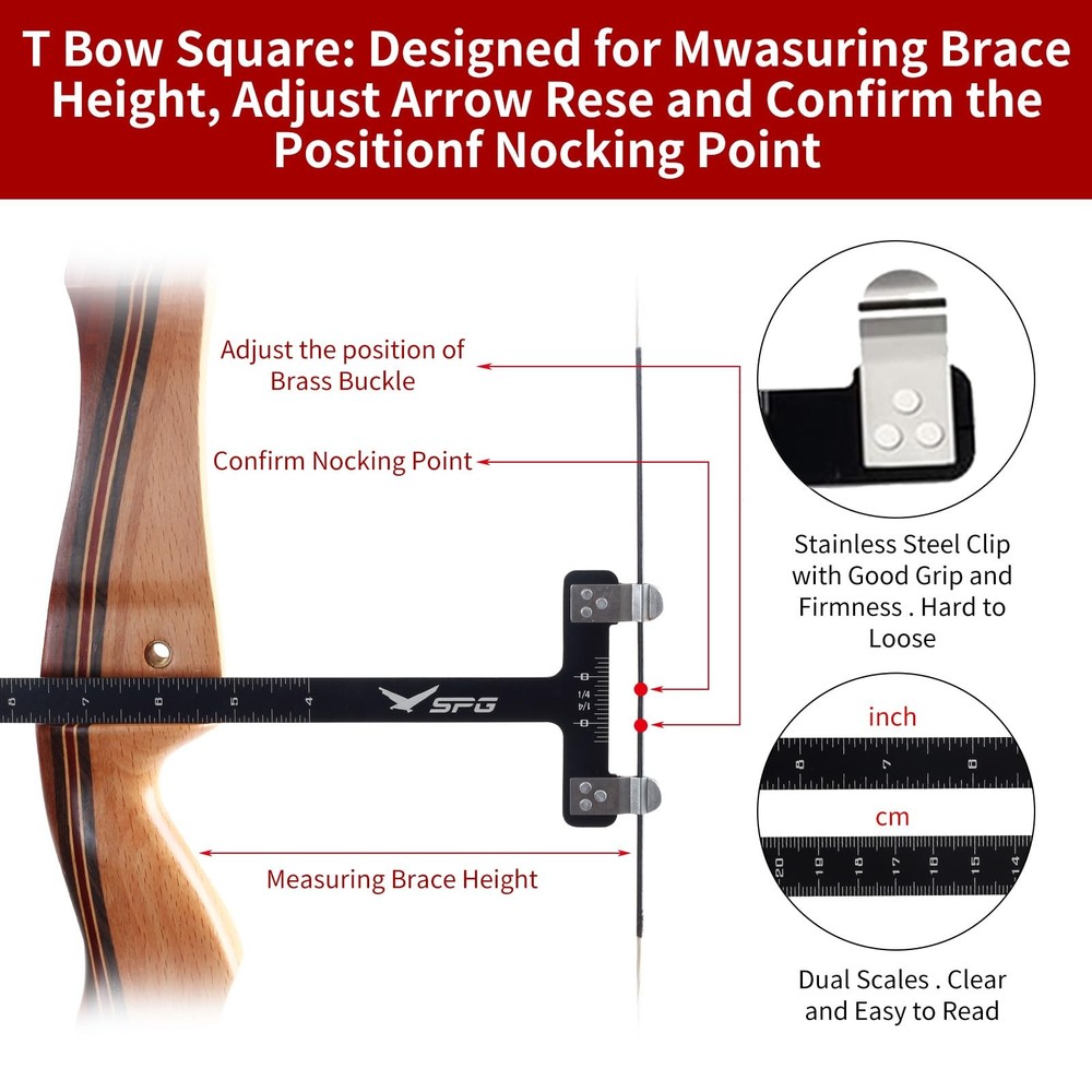 SPG Bow Square Kit 2 Pack, Archery String Level Kit, T Shape Ruler Black