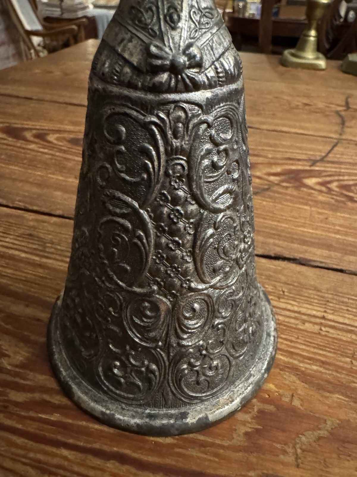 Antique Silver Plate Gold Wash German Bride and Groom Wedding Toasting 8.5” Cup