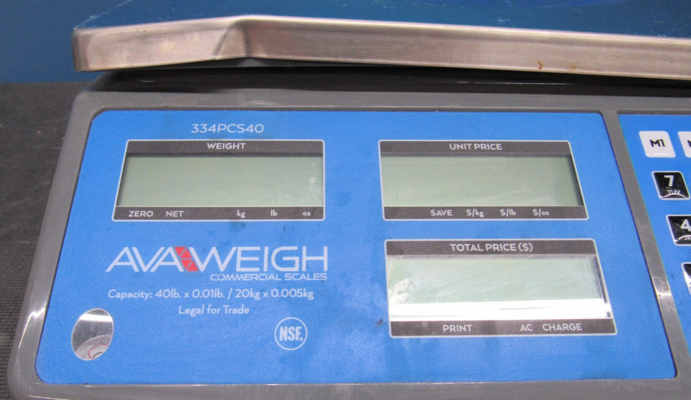 AvaWeigh PCS40 40 lb. Digital Price Computing Scale DAMAGED