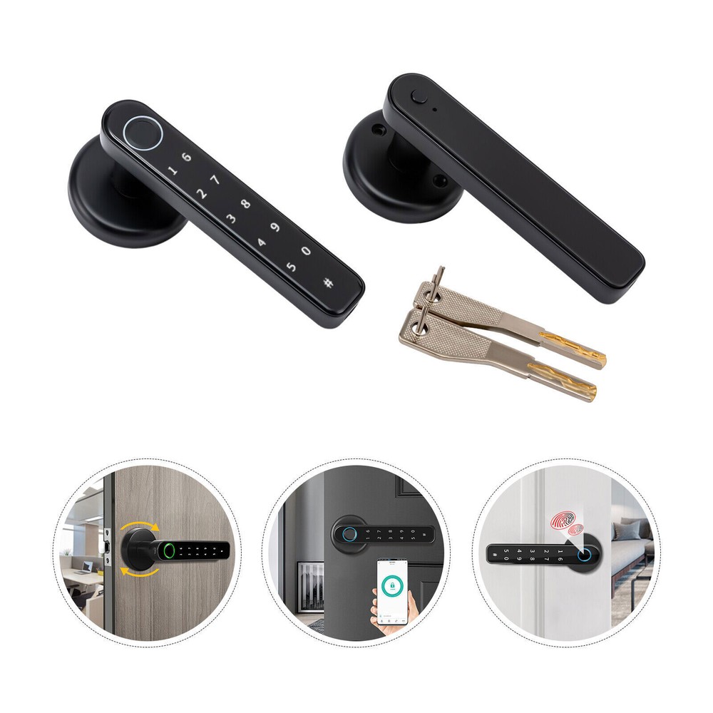Electronic Handle Smart Door Knob Fingerprint Biometric Digital Code Door Lock