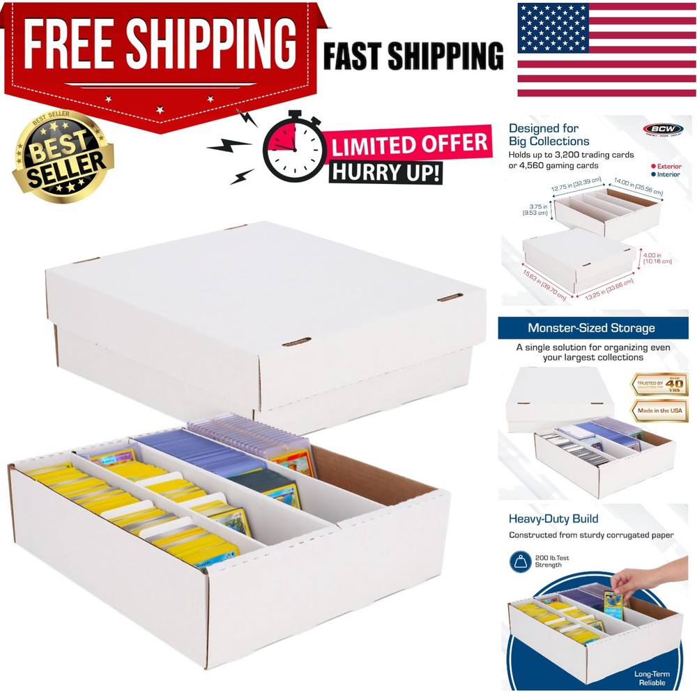 Durable 3-Pack Trading Card Storage Box - Stackable & Versatile Design