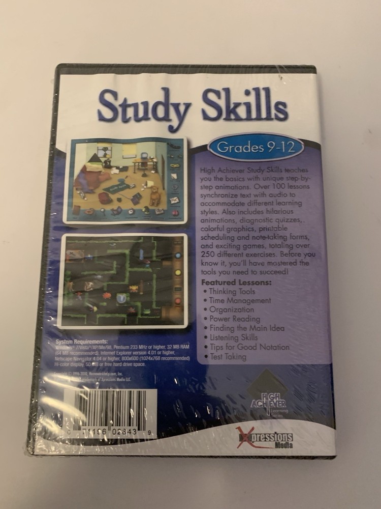 New Pc Treasures High Achiever Study Skills Sealed
